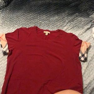 Burgundy Burberry shirt size large